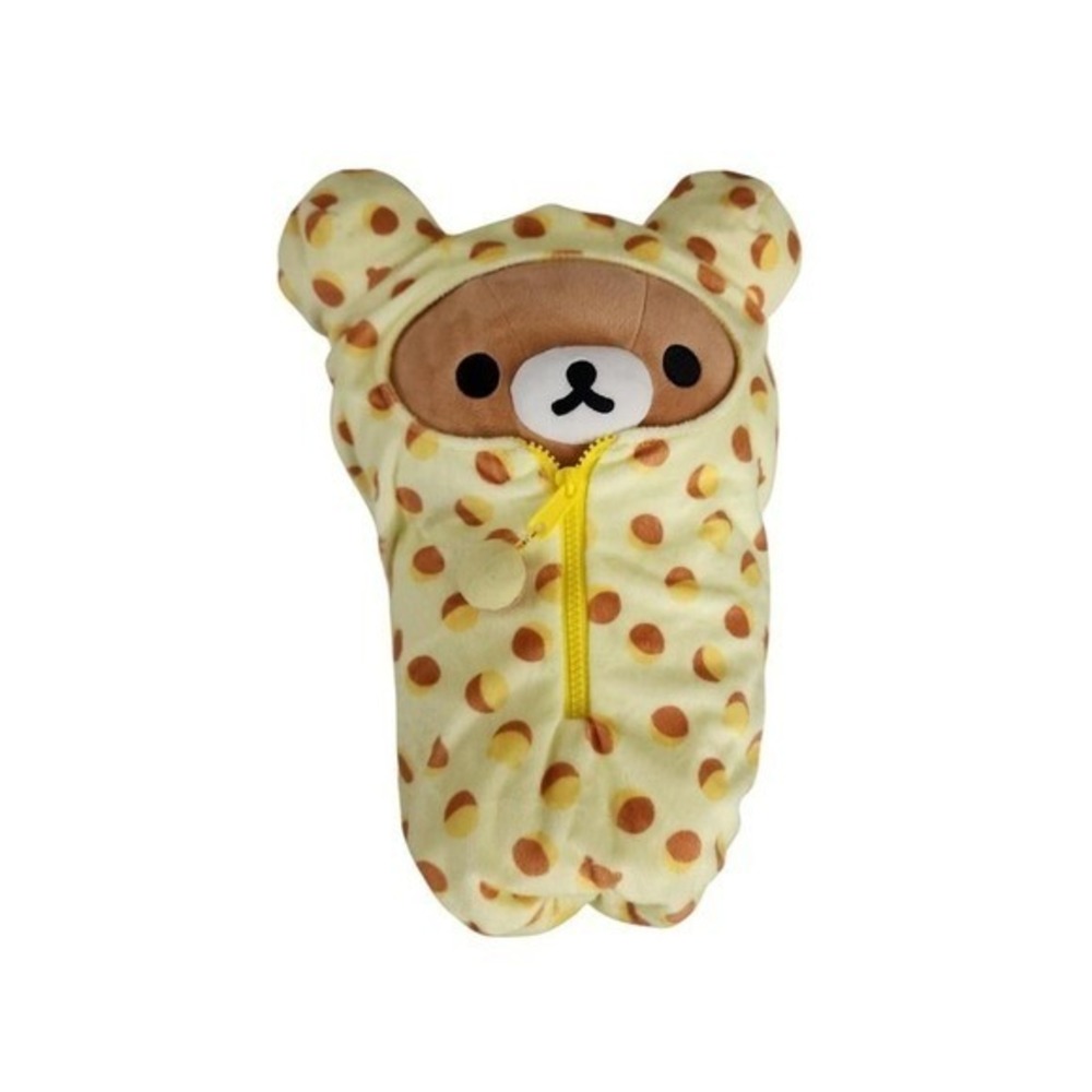 San-X Rilakkuma Plush Toy Unisex 14in Yellow Pancake Sleeping Bag Kawaii Cute